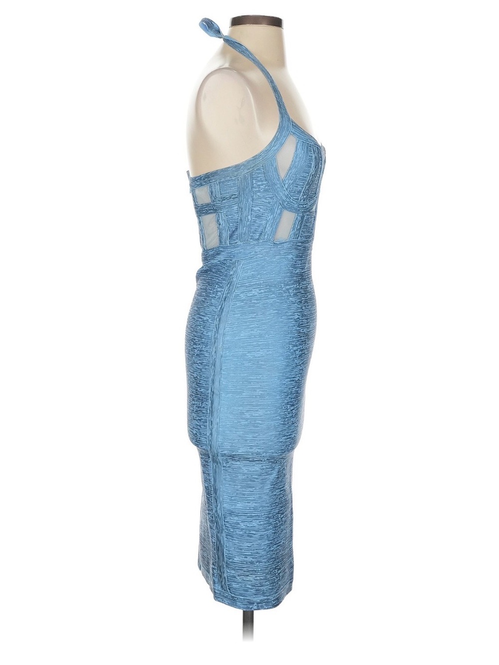 Light Blue Halter Bodycon Dress - Picture 4 of 4